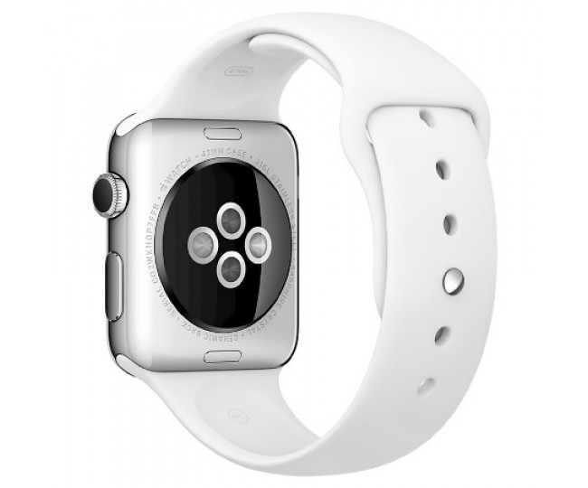 Apple Watch series 2 42mm Stainless Steel Case with White Sport Band (MNPR2) 5/5  б/у + новый ремешок Milanese Loop в ПОДАРОК