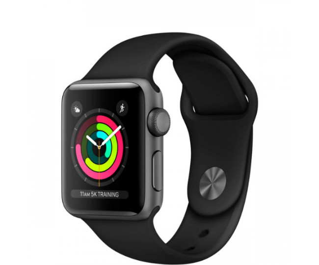 Apple Watch Series 3 38mm GPS Space Gray Aluminum Case with Black Sport Band (MQKV2) б/у