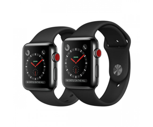 Apple Watch Series 3 GPS + Cel 42mm Space Black Stainless Steel with Black Sport Band (MQK92) б/в