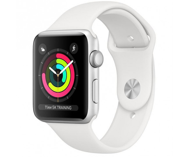 Apple Watch Series 3 GPS 38mm Silver Aluminium Case with White Sport Band (MTEY2) бу