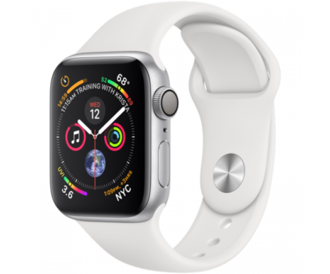 Apple Watch Series 4 40mm Silver Aluminum Case with White Sport Band (MU642) б/у