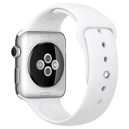 Apple Watch series 2 42mm Stainless Steel Case with White Sport Band (MNPR2) 5/5  б/у + новый ремешок Milanese Loop в ПОДАРОК