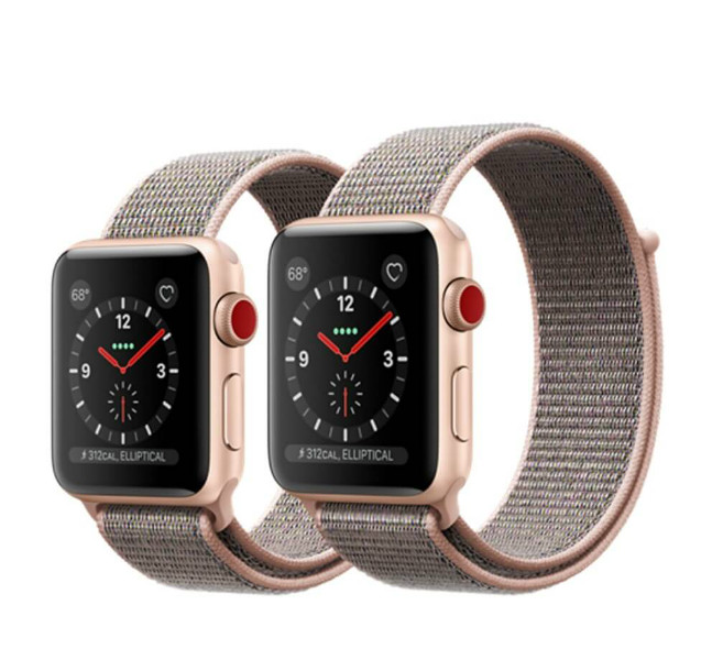 Apple Watch Series 3 GPS + Cellular 38mm Gold Aluminum Case with Pink Sand Sport Loop (MQJU2) б/в