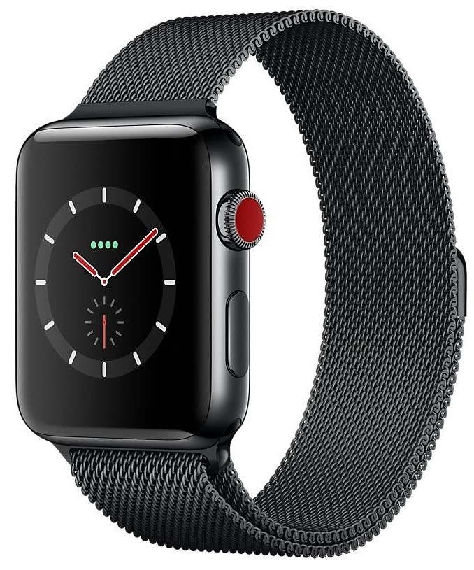 Apple Watch Series 3 42mm GPS + Cell Stainless Steel Space Black w.Black Sport Band (MR1V2) б/в